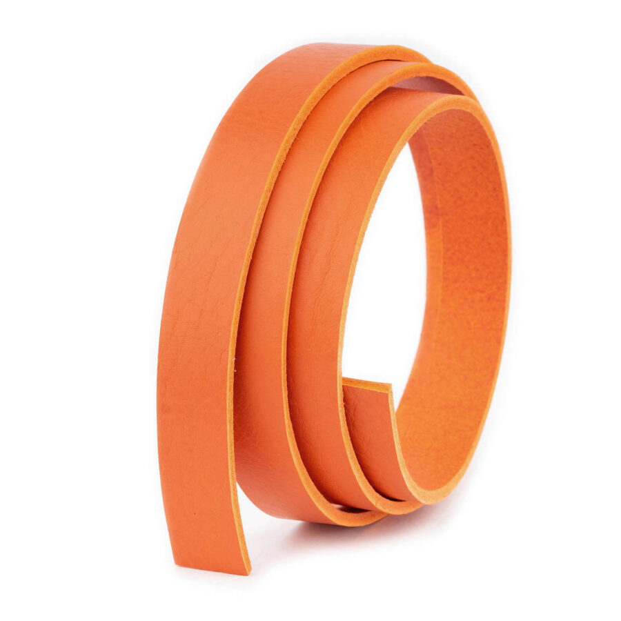 orange leather belt blank no holes without buckle 2 0 cm 1 ORAORABNK20STRCARL