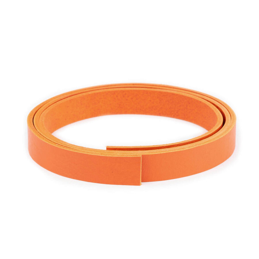 orange leather belt blank no holes without buckle 2 0 cm 2