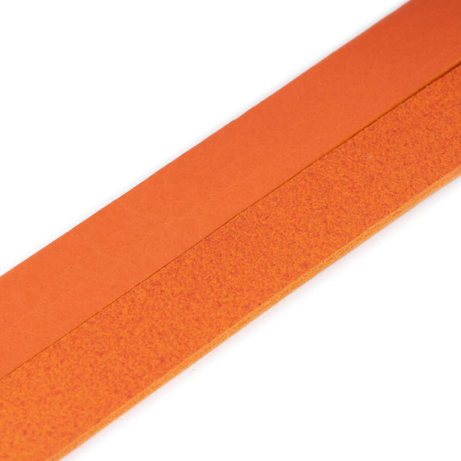 orange leather belt blank no holes without buckle 2 0 cm 4