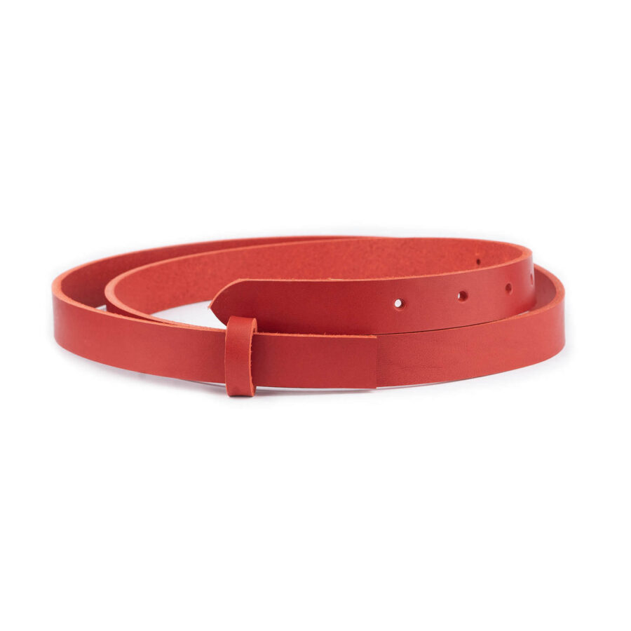 red belt leather strap replacement for buckles 2 0 cm 1 REDDRKCUT20STRCARL