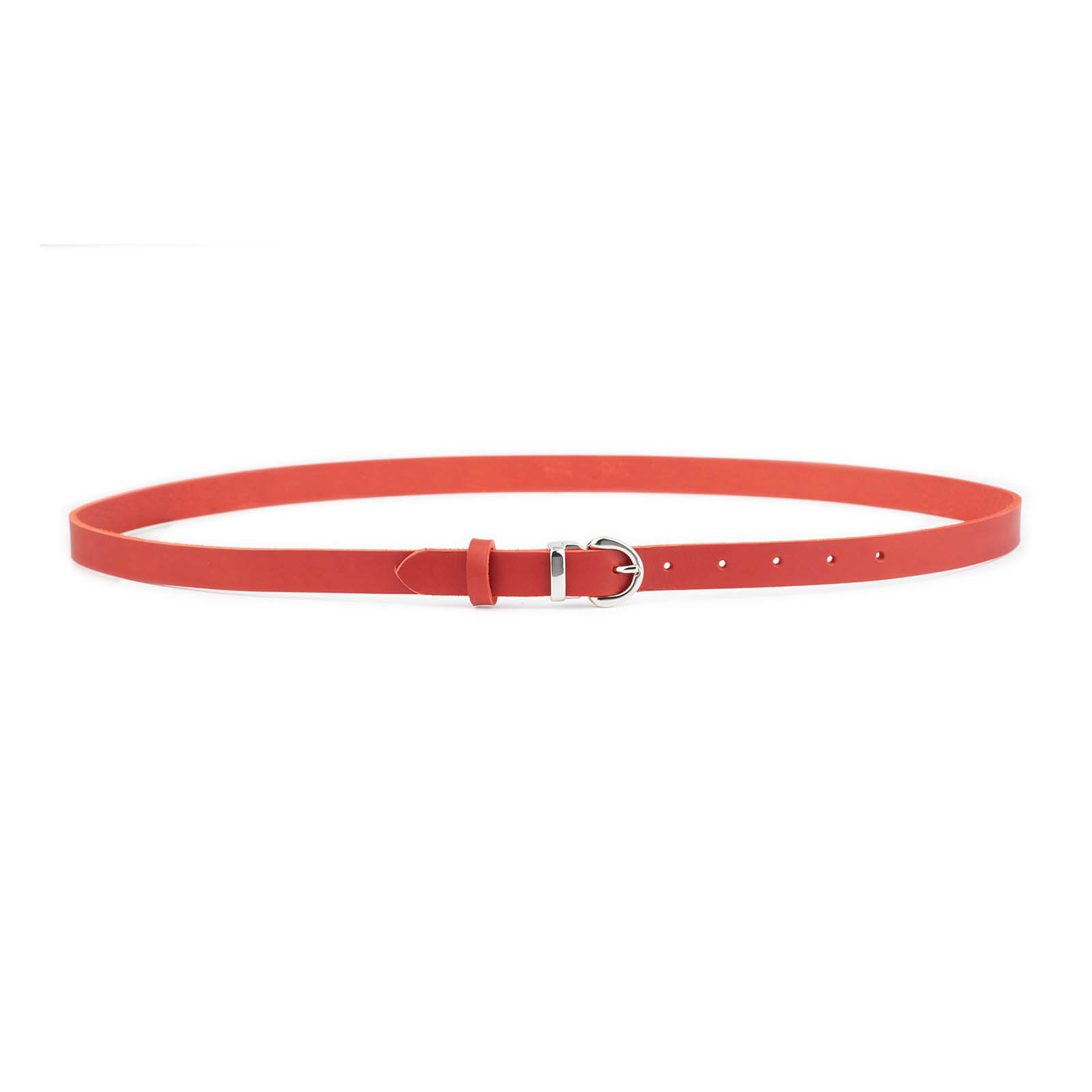 Buy Red Lady Belt For Dress Skinny Real Leather Silver Buckle ...