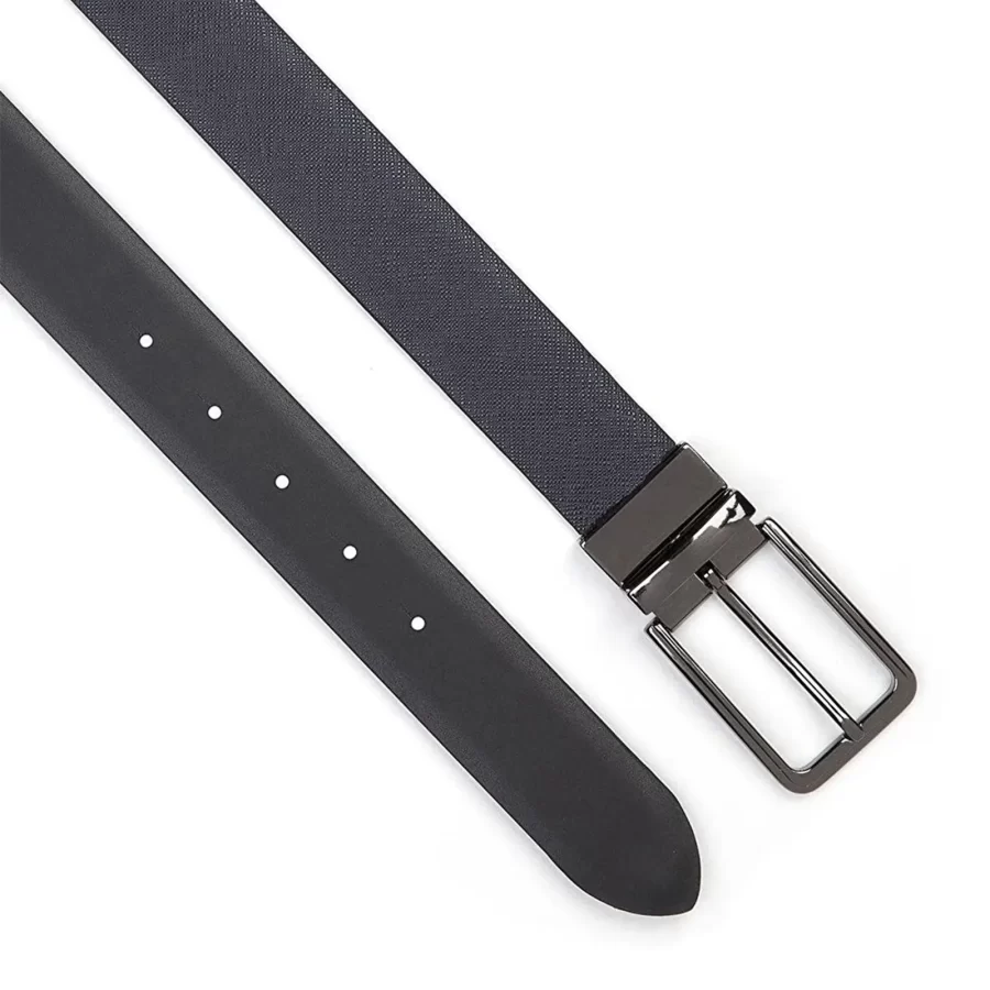 reversible male saffiano leather belt blue black CCRB101 BLUE 1