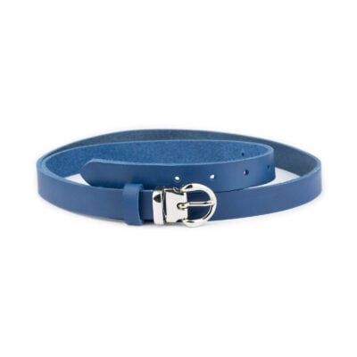 royal blue lady belt for dress skinny real leather silver buckle 1 ROYBLUSIL20BLTCARL