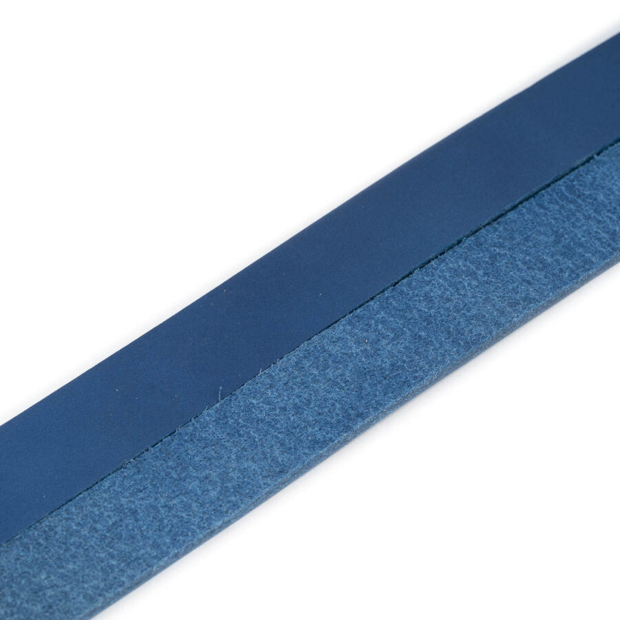 royal blue leather belt blank no holes without buckle 2 0 cm 3