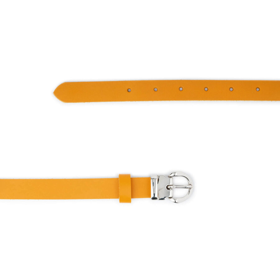 spectra yellow lady belt for dress skinny real leather silver buckle 2
