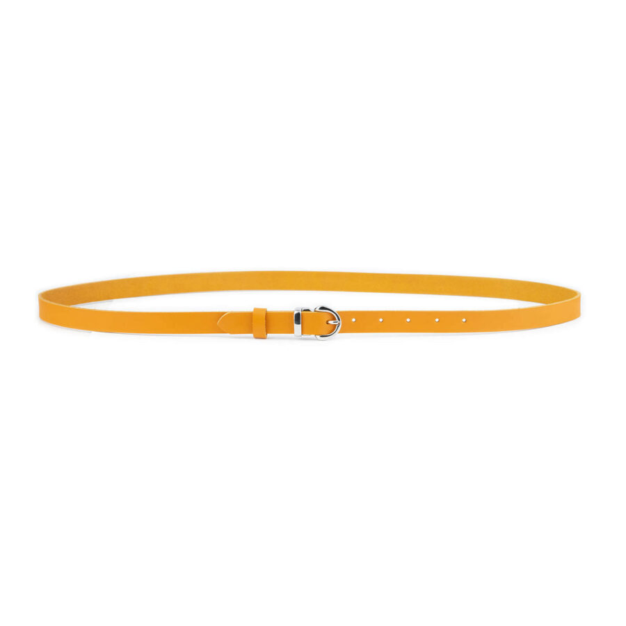 spectra yellow lady belt for dress skinny real leather silver buckle 3