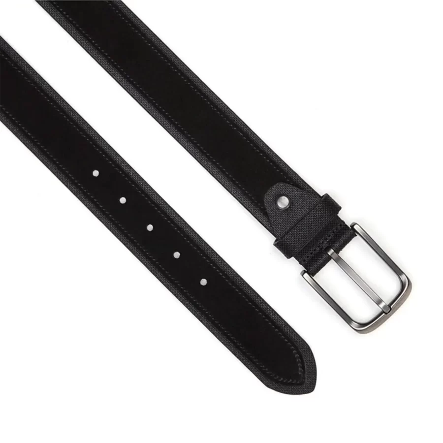 stylish casual belts for men black suede leather 4 0 cm SB1426 4