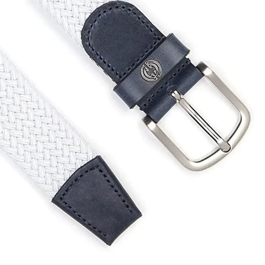 white mens stretchy belt luxury woven cotton 2