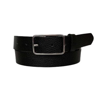 Jeans Belt For Lady Rectangle Buckle black real leather 3cm KDN 04 10