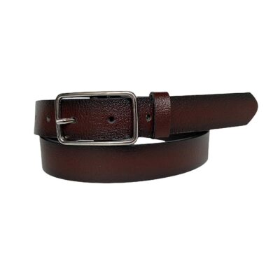 Jeans Belt For Lady Rectangle Buckle burgundy real leather 3cm KDN 04 12