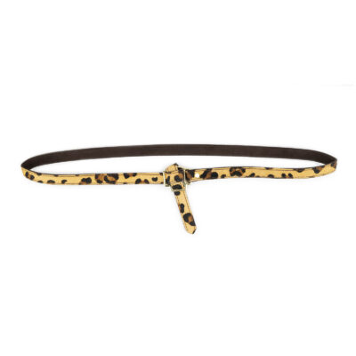 Tie Belt Knotted Leopard Print Calf Hair Gold Buckle 1 TIEHALZPH20LEOPET