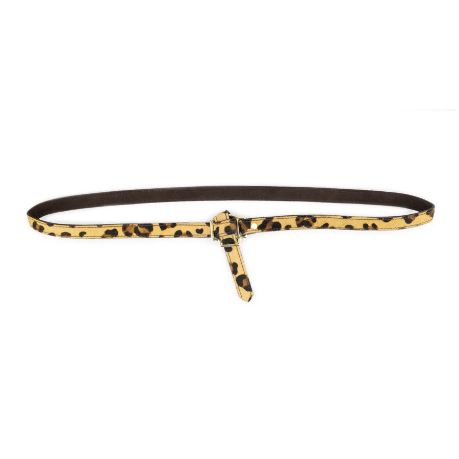 Tie Belt Knotted Leopard Print Calf Hair Gold Buckle 1 TIEHALZPH20LEOPET