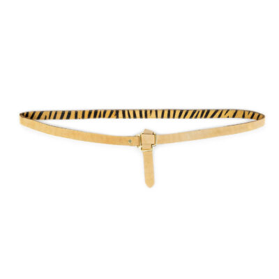 Tie Belt With Knot Beige Suede Leather Gold Buckle 1 TIEHALTPH20SUETIGPET