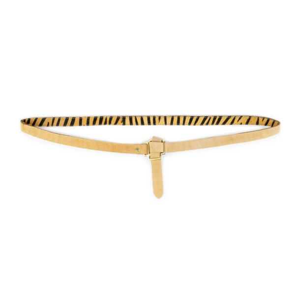 Tie Belt With Knot Beige Suede Leather Gold Buckle 1 TIEHALTPH20SUETIGPET