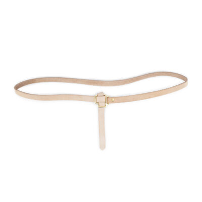 Tie Belt With Knot Natural Leather Gold Buckle 1 TIEHALFL20NATPET