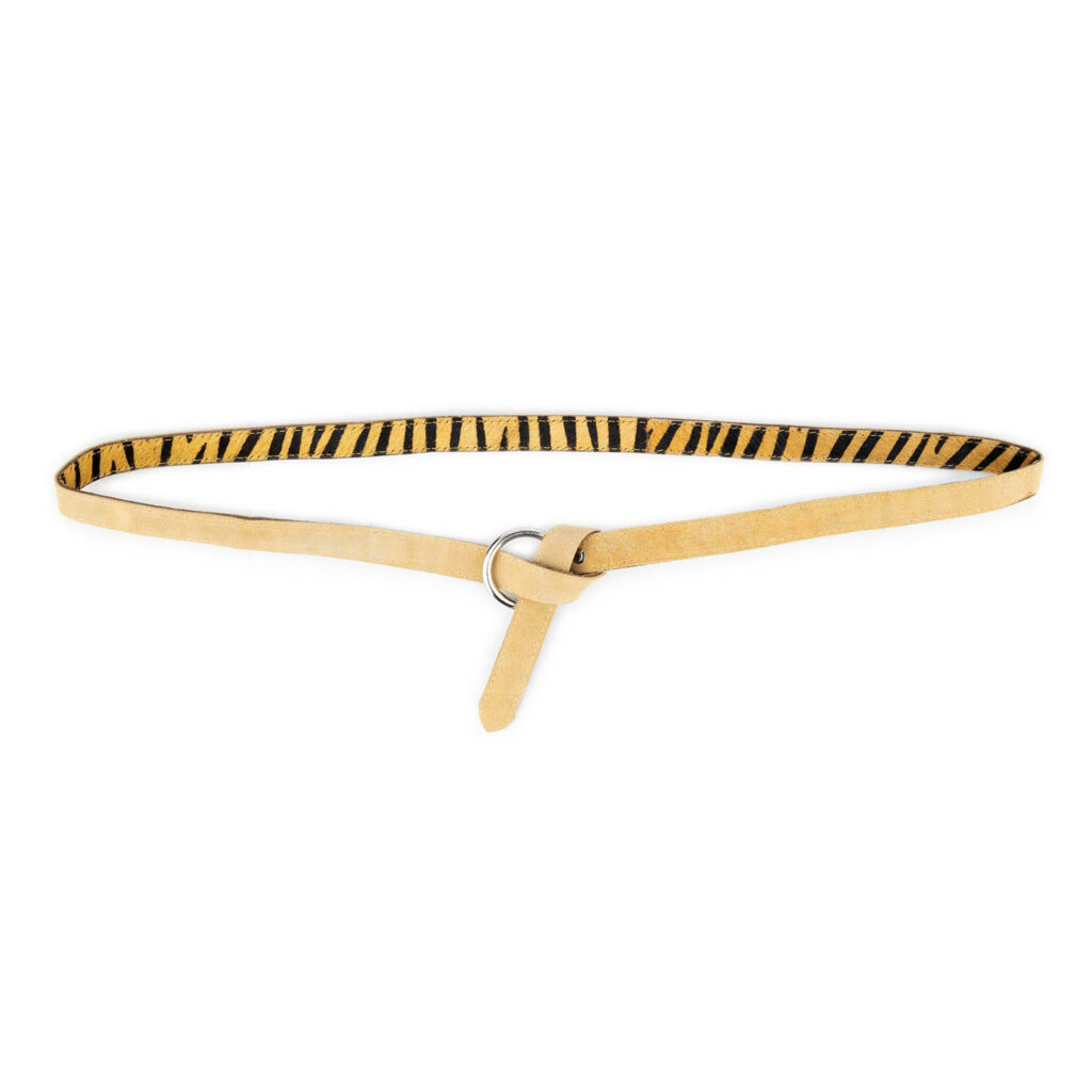 Twin-Set Braided Suede Ring Belt in Tan with Gold Rings Suede belt with rings Woman, White | TWINSET Milano main image 2