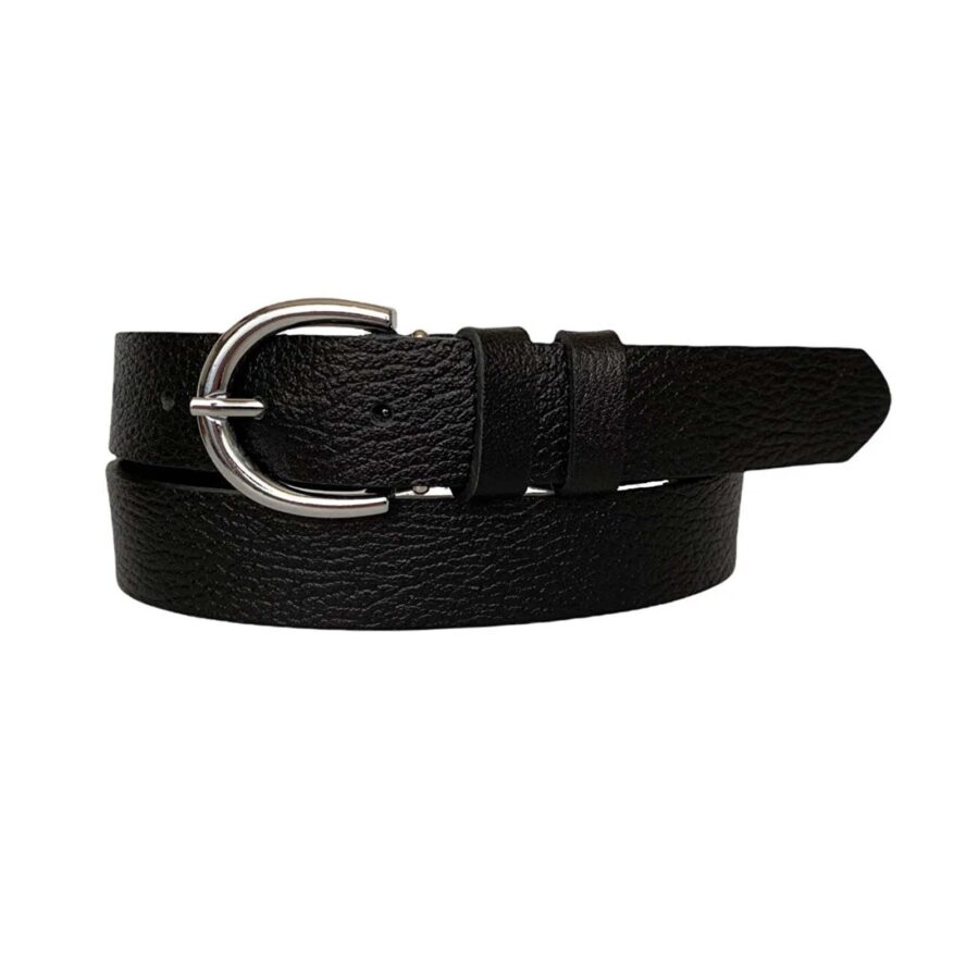 Womens Belt For Jeans black genuine leather 3cm KDN 01 7