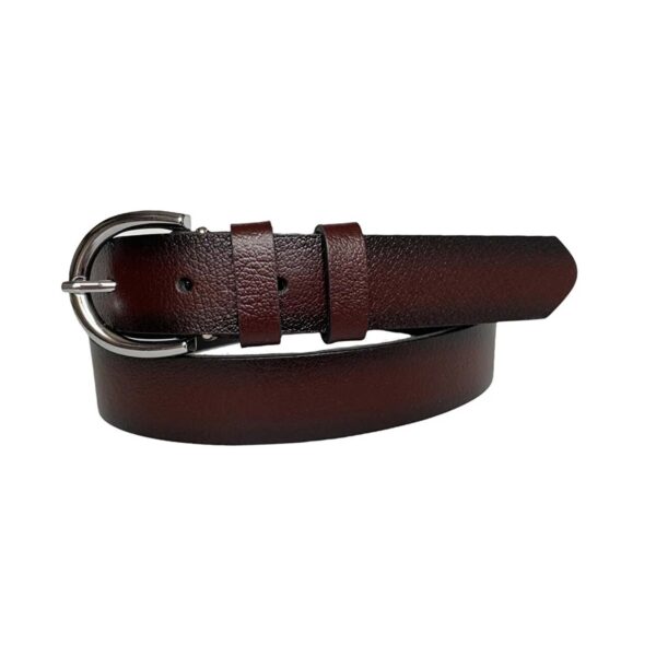 Womens Belt For Jeans burgundy genuine leather 3cm KDN 01 8