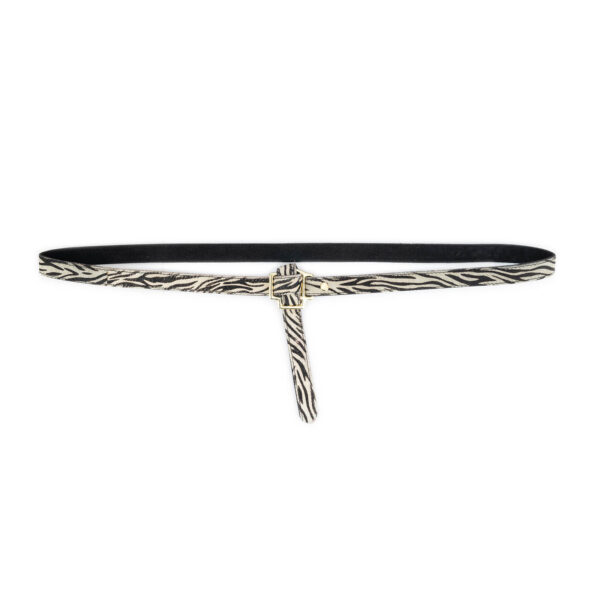 Zebra Print Belt With Knot Calf Hair Leather 1 TIEHALZPH20SUEZEBPET