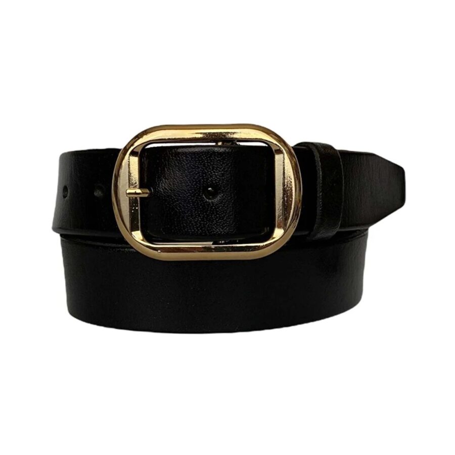 black belt for jeans womens gold buckle 4 0 cm 4 Cm an byn 44 9