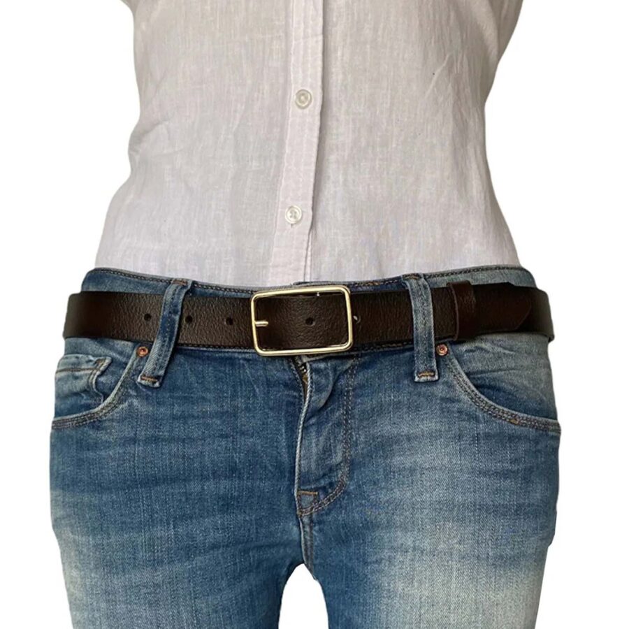 black mom jeans belt with gold buckle 3cm KDN 05 6