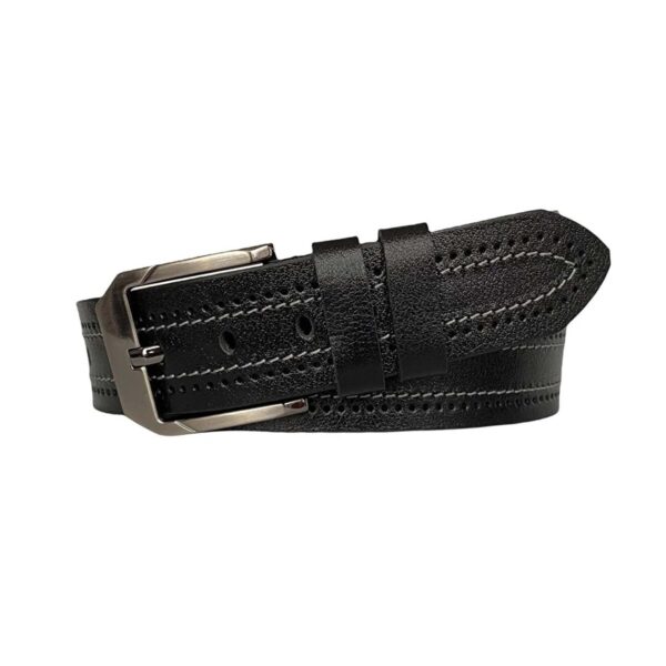 black thick belt for jeans mens 4 5 cm 3LU PRE del 1