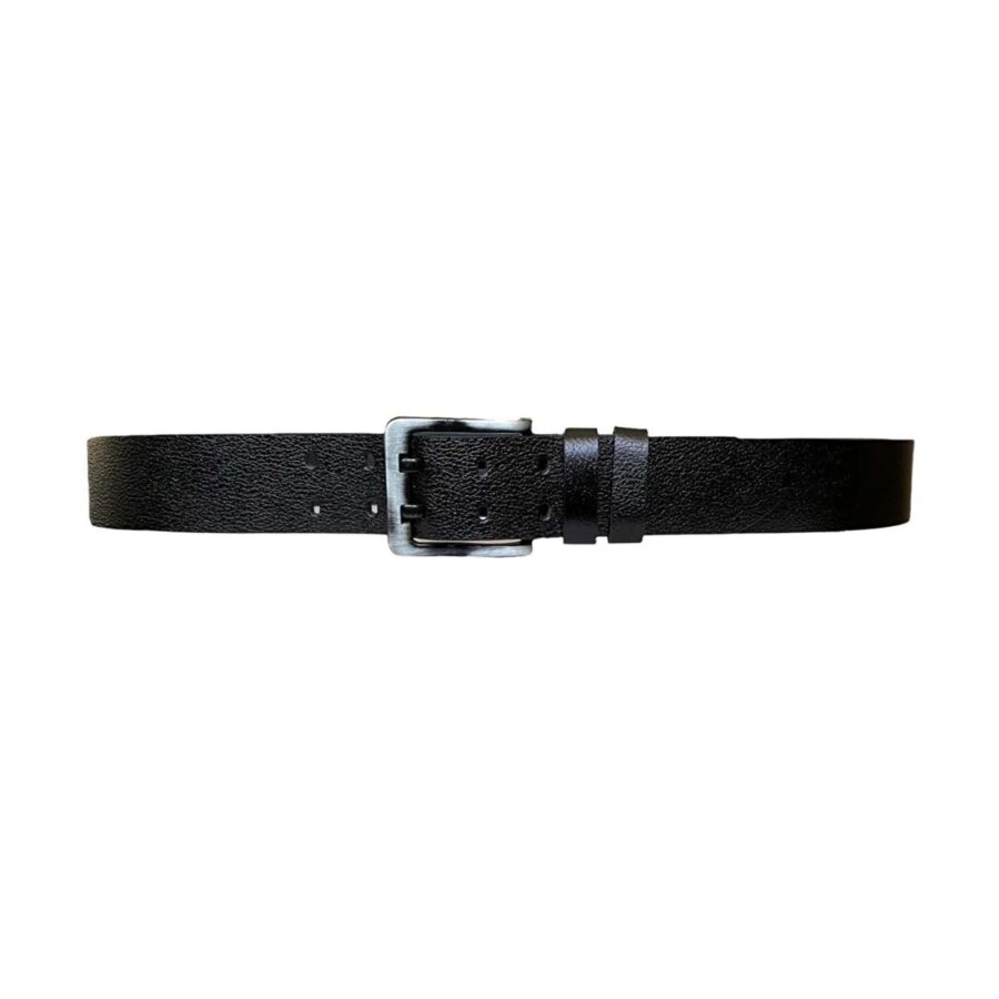 black two prong leather belt thick wide 4 5 cm 3 lu CIFT DILLI 3 copy