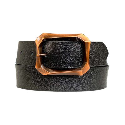 black womens jeans belt with copper buckle 4 0 cm 08 bakir 5