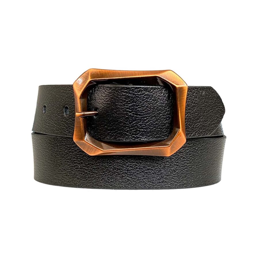 black womens jeans belt with copper buckle 4 0 cm 08 bakir 5