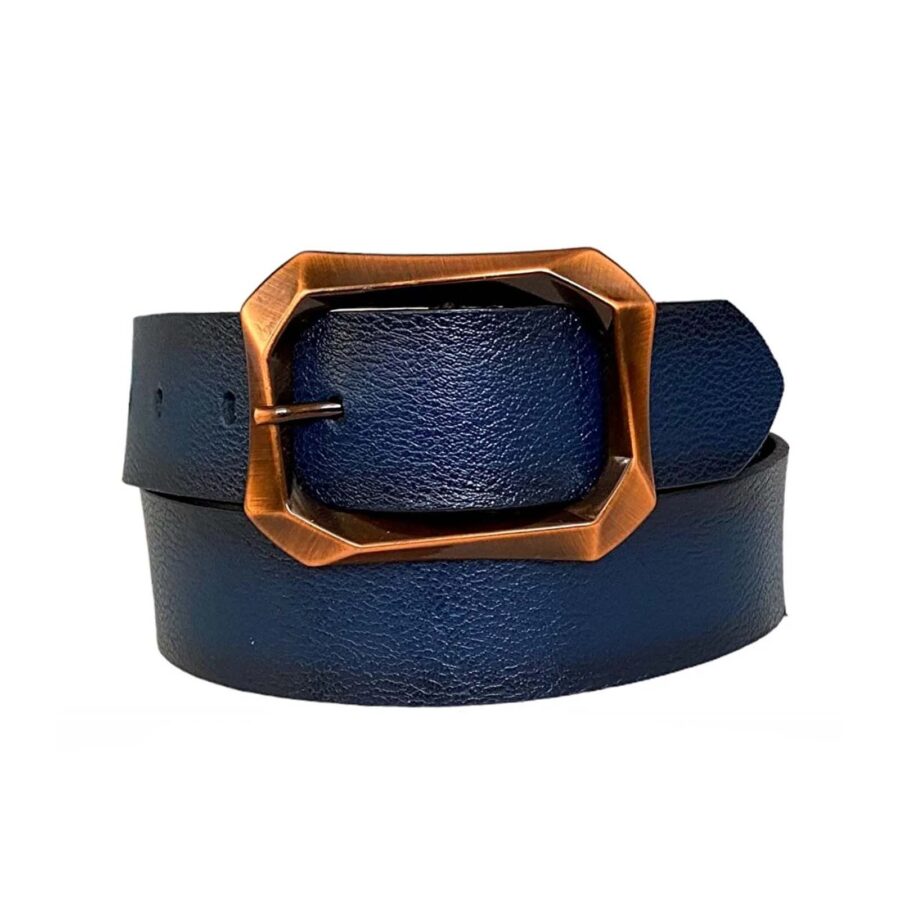 blue belt for jeans womens with copper buckle 4 0 cm 08 bakir 16