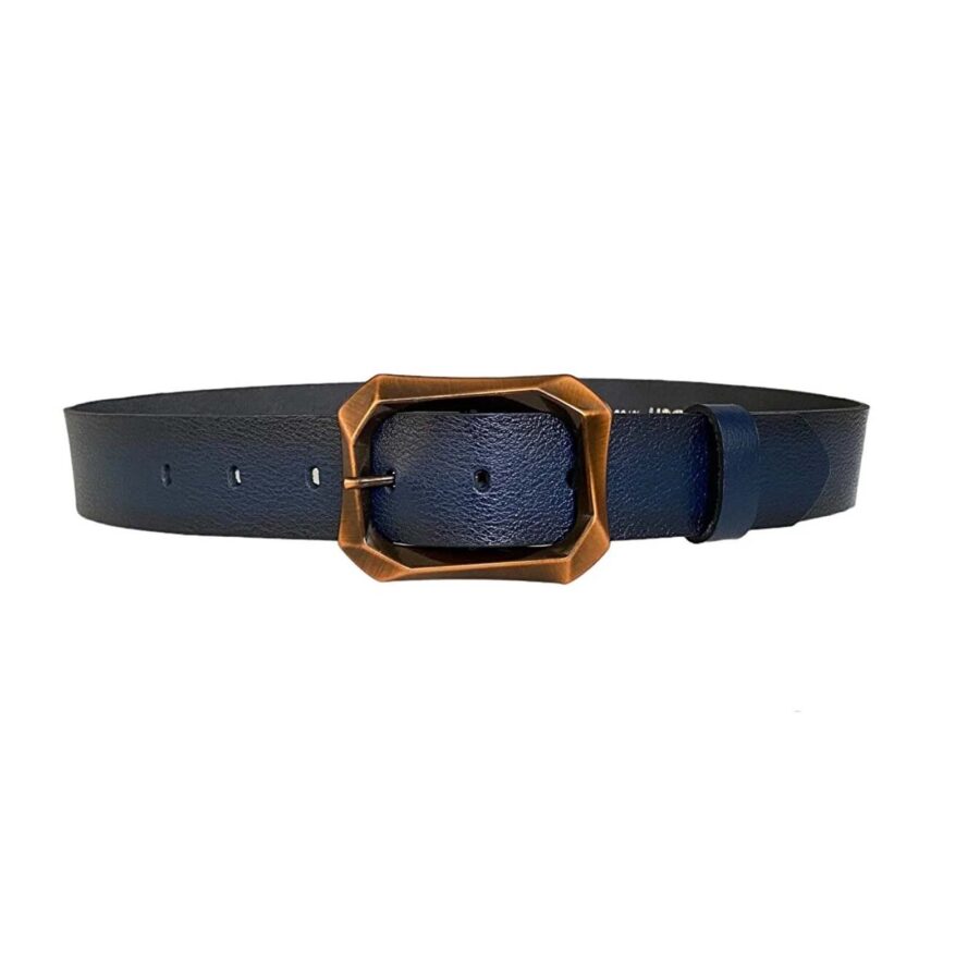 blue belt for jeans womens with copper buckle 4 0 cm 08 bakir 19