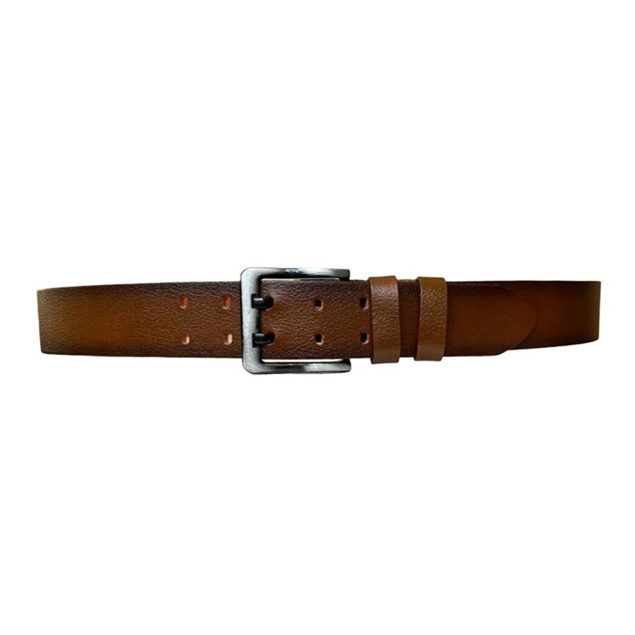 brown double prong belt for jeans mens 3 lu CIFT DILLI 3