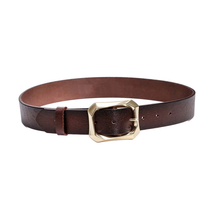 brown female belts for jeans gold buckle fashion 3 8cm amz 08 6