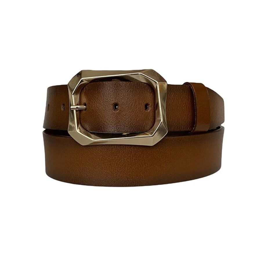 brown womens trendy belt for jeans real leather AN BYN 08 5