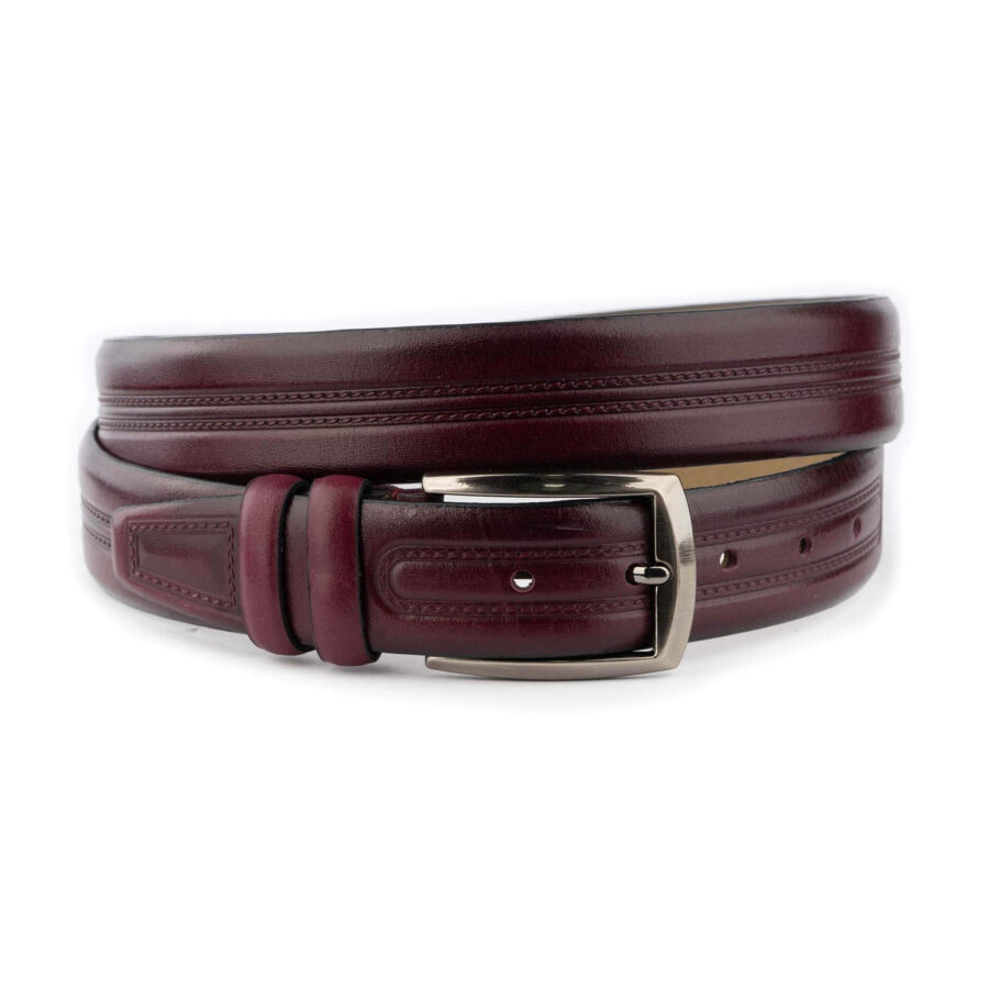 burgundy belt for men stylish high quality 4