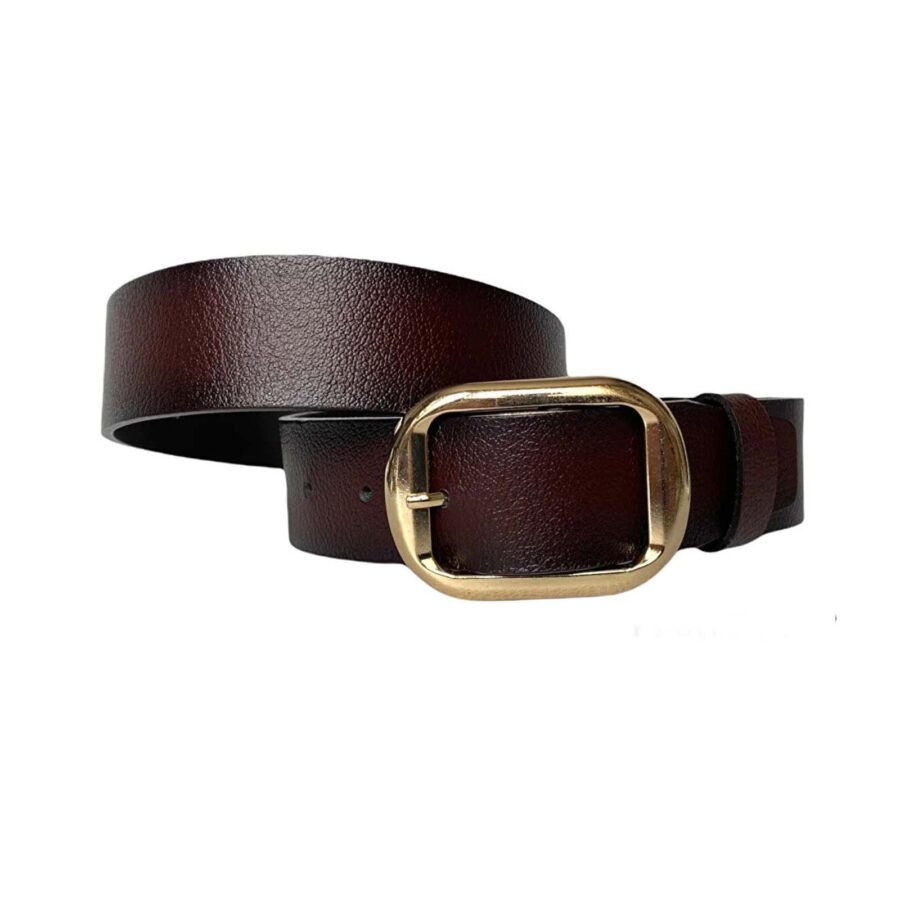 burgundy belt for womens jeans with gold buckle 4 Cm an byn 44 6