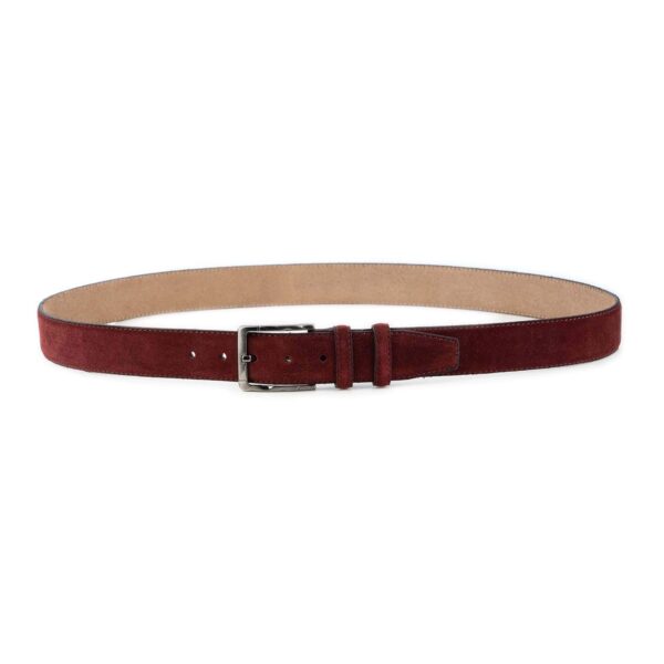 burgundy suede trendy mens belt high quality 3 8 cm 1 06 01072024 38 BURSUE