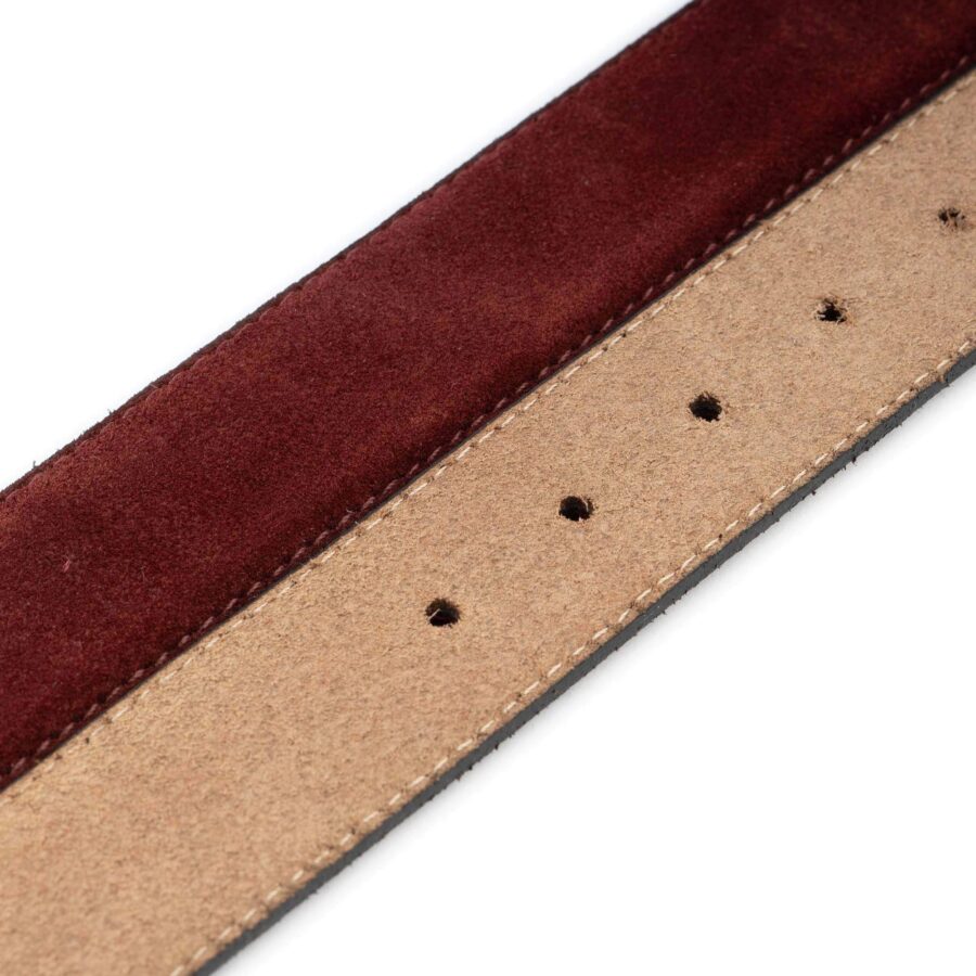 burgundy suede trendy mens belt high quality 3 8 cm 2