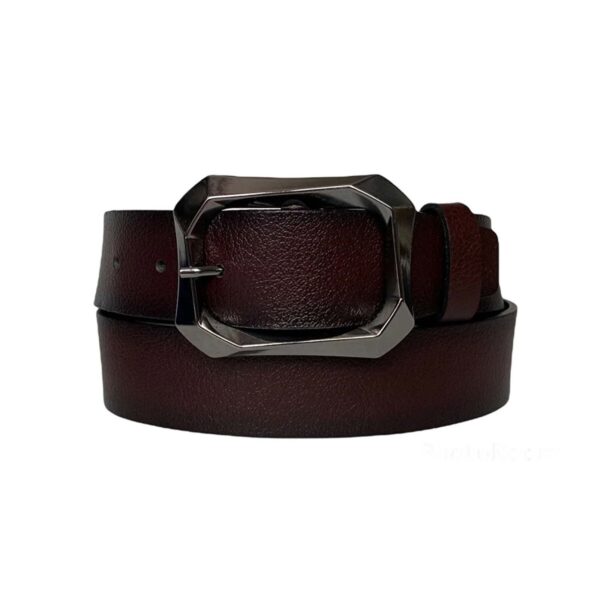 burgundy womens leather belt for jeans 4 0 cm AN BYN 07 21