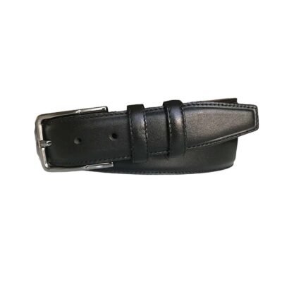 classic gents belt for suit black real leather 3lu KLA 4