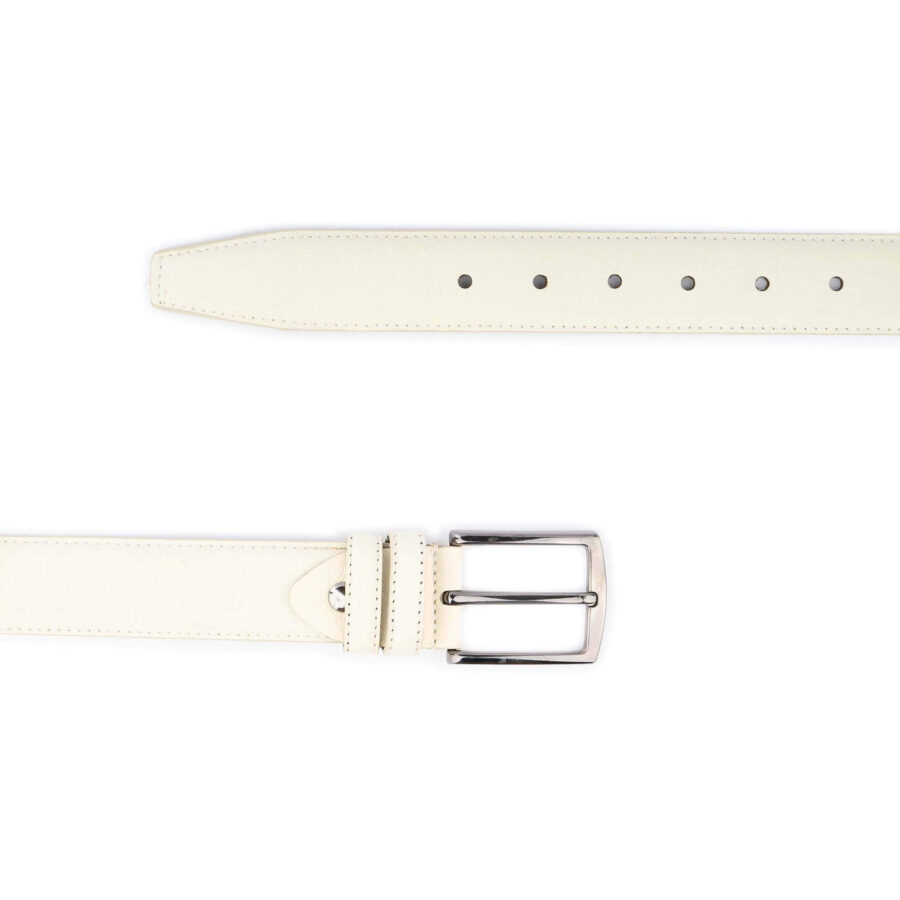 creme leather belt genuine leather 3