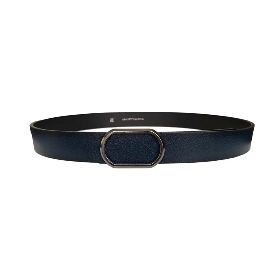 dark blue quality leather belt for jeans 4 Cm GoToka 27