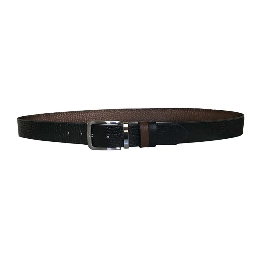 double sided belt for men top quality leather brown black DK CIFT KASI 4CM 5