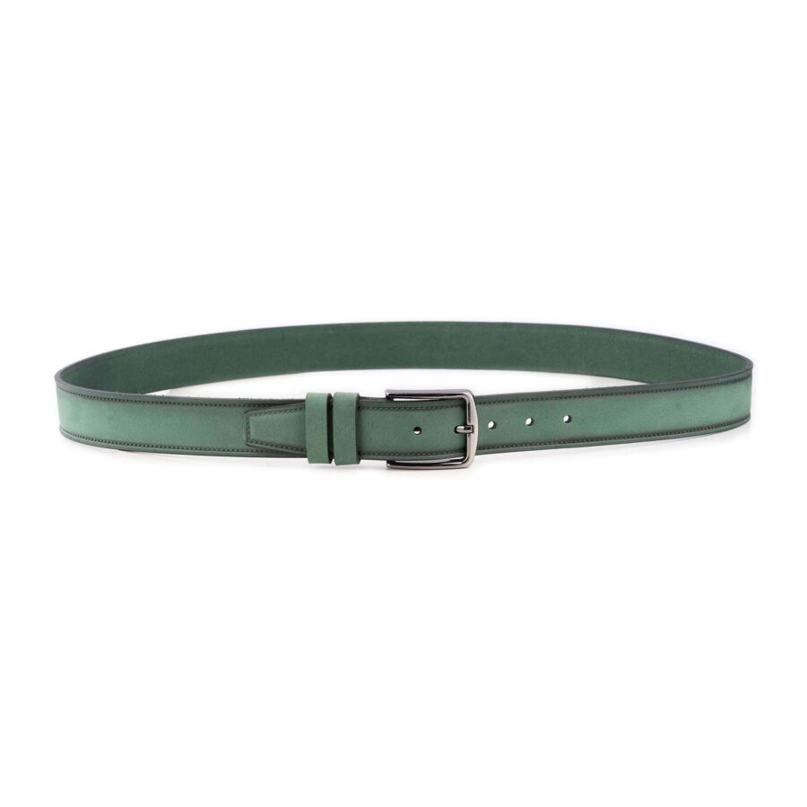 emerald green nubuck leather belt for men 3 8 cm 1 08 01072024 38 EMENUB