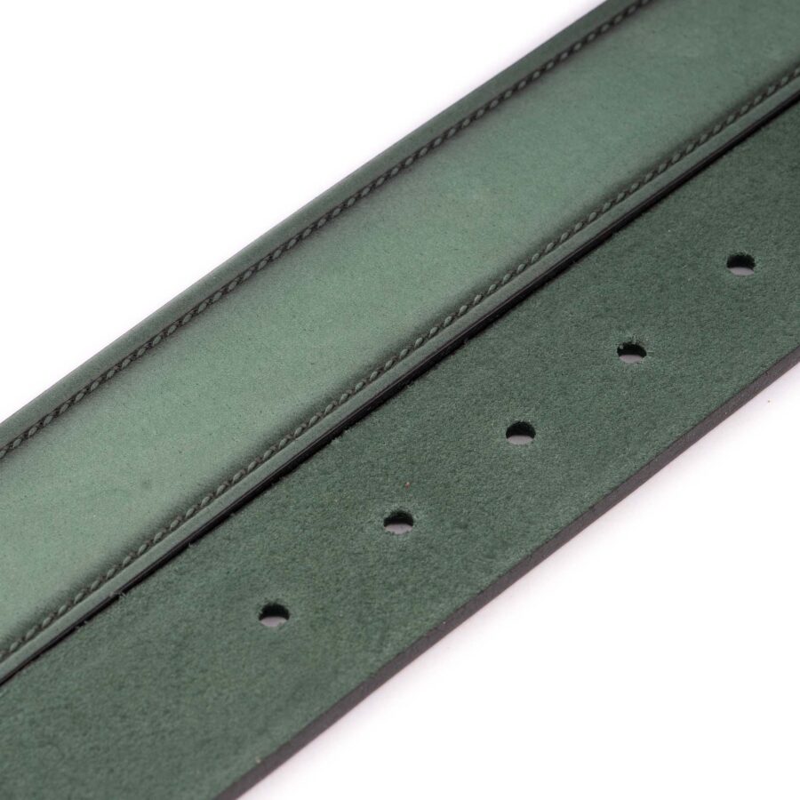 emerald green nubuck leather belt for men 3 8 cm 2