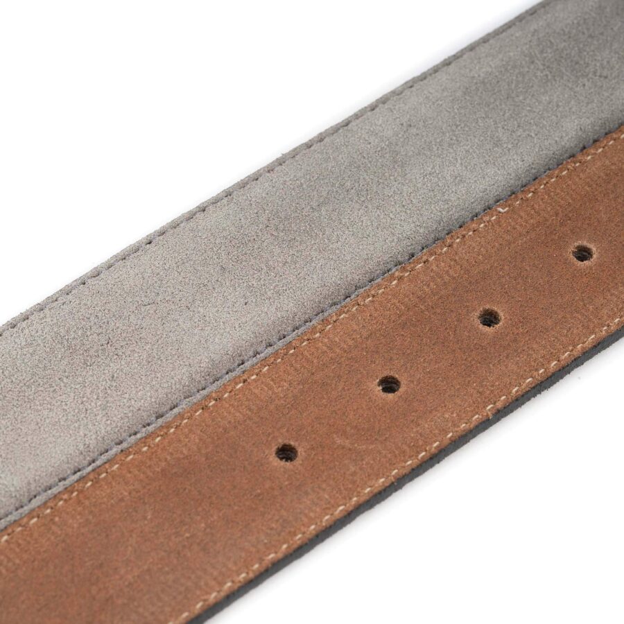 fashion belts mens gray suede leather brown loops 3 8 cm 2