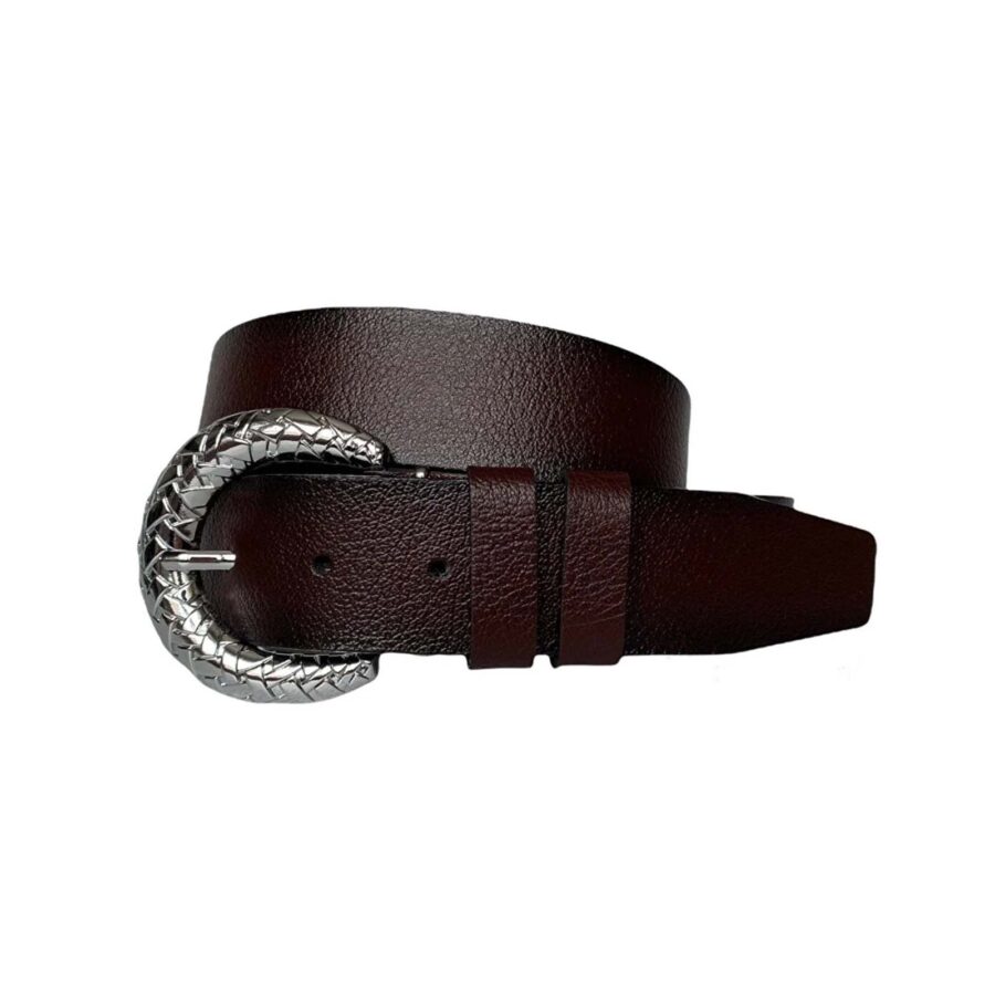 fashion ladies belt burgundy genuine leather AN BYN 18 13