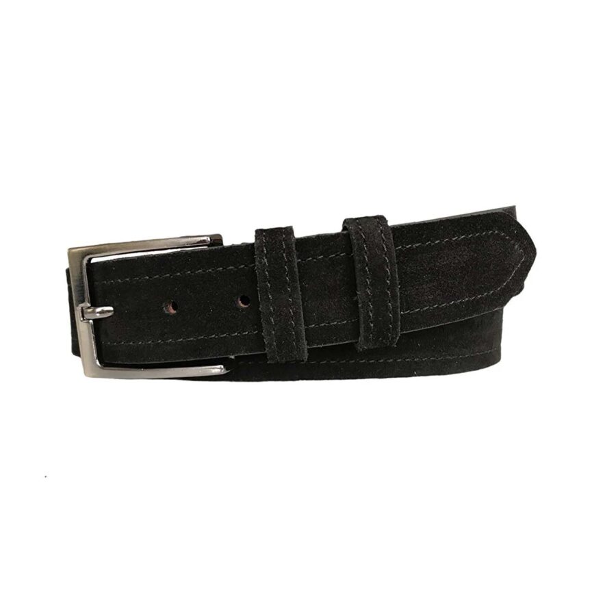 gents leather belt for jeans black suede 4 0 cm 2li Suet deri 4CM 1 copy