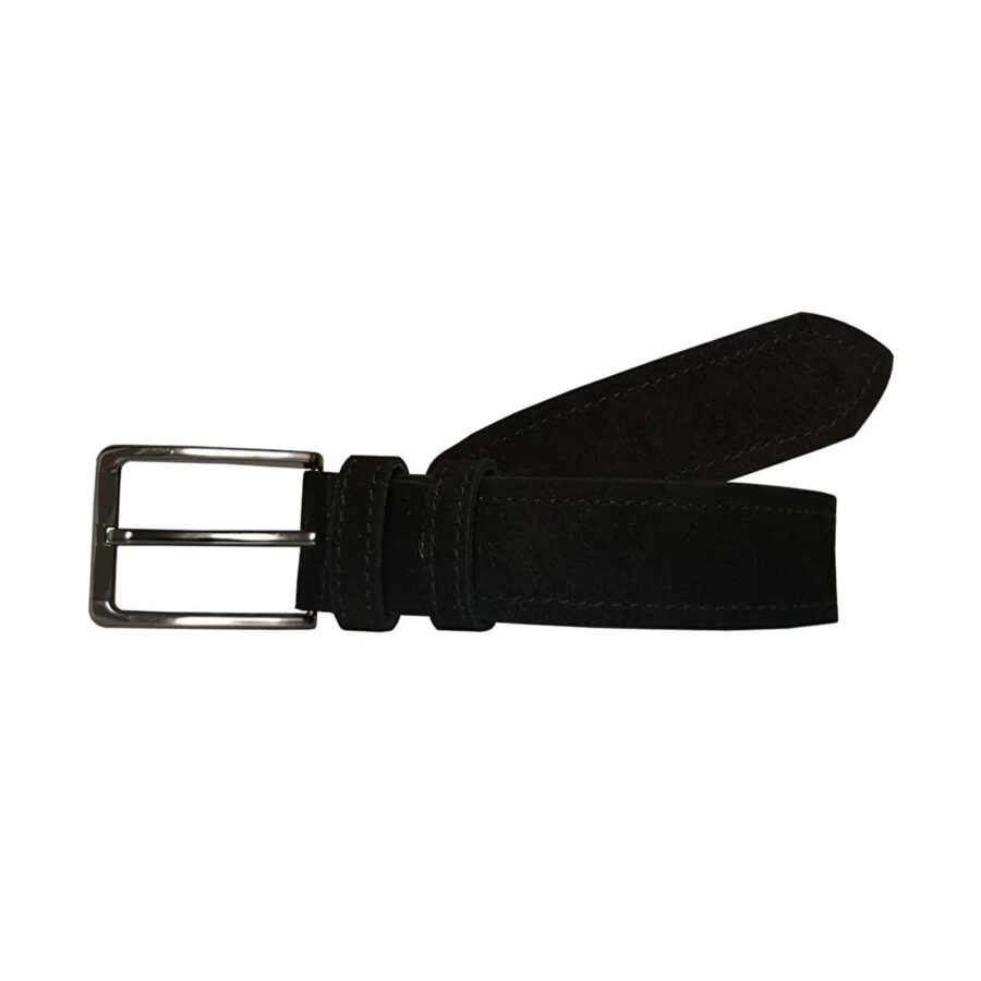 gents leather belt for jeans black suede 4 0 cm 2li Suet LA SI 3