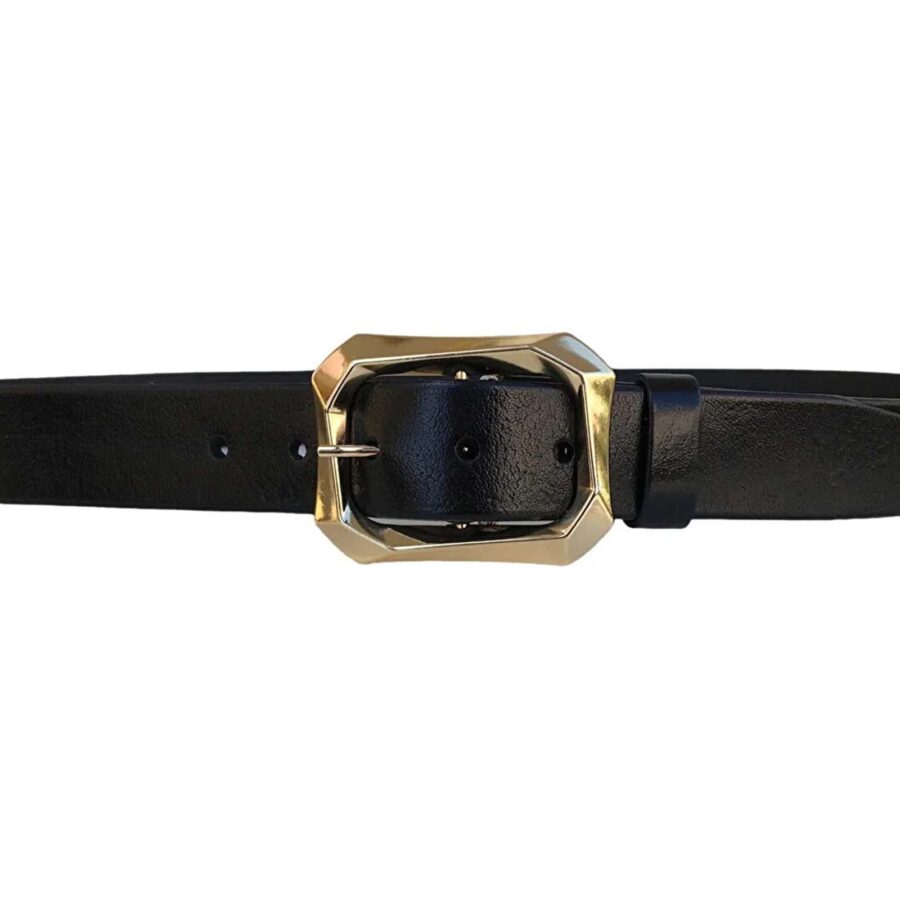 good black belt with gold buckle womens 1 1 2 inch AN BYN 08 9